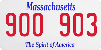 MA license plate 9OO903