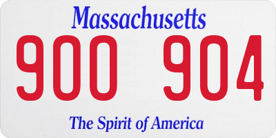 MA license plate 9OO904
