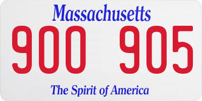 MA license plate 9OO905