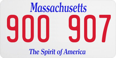 MA license plate 9OO907