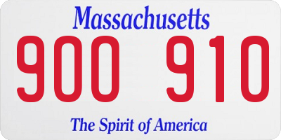 MA license plate 9OO910
