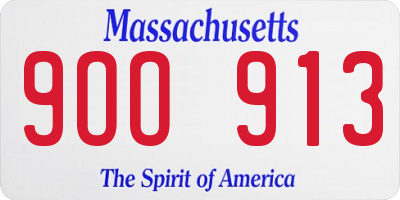 MA license plate 9OO913
