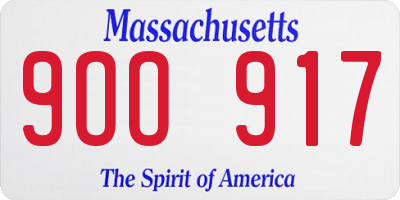 MA license plate 9OO917
