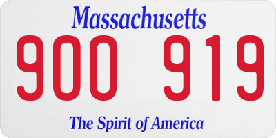 MA license plate 9OO919