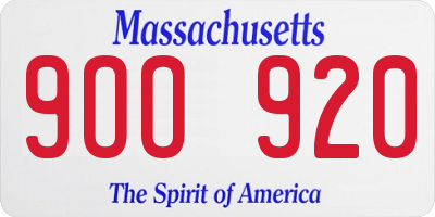 MA license plate 9OO920