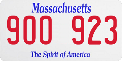 MA license plate 9OO923
