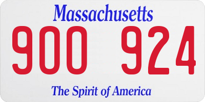 MA license plate 9OO924