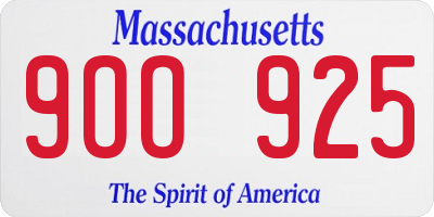 MA license plate 9OO925