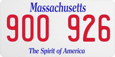 MA license plate 9OO926