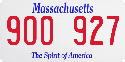 MA license plate 9OO927