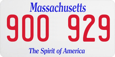 MA license plate 9OO929