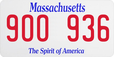 MA license plate 9OO936