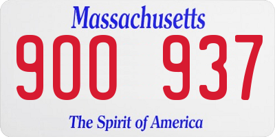 MA license plate 9OO937