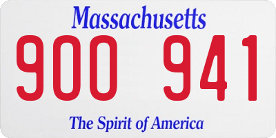 MA license plate 9OO941