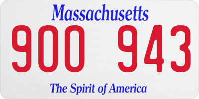 MA license plate 9OO943