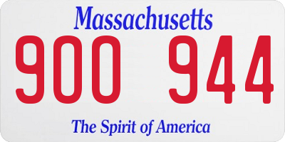 MA license plate 9OO944