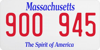 MA license plate 9OO945