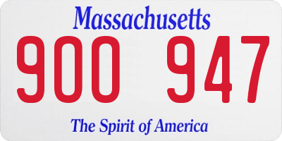 MA license plate 9OO947