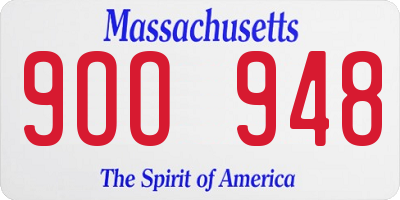 MA license plate 9OO948