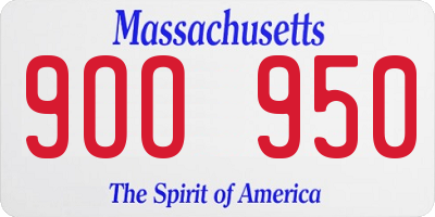 MA license plate 9OO950