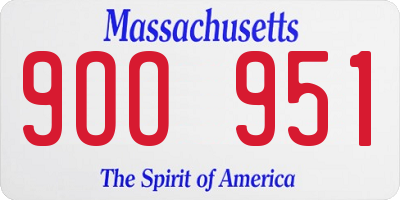MA license plate 9OO951