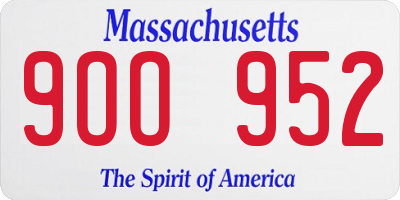 MA license plate 9OO952