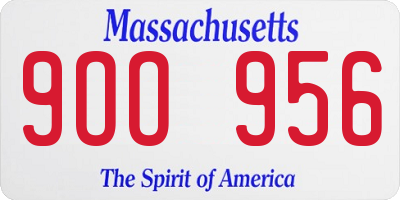 MA license plate 9OO956