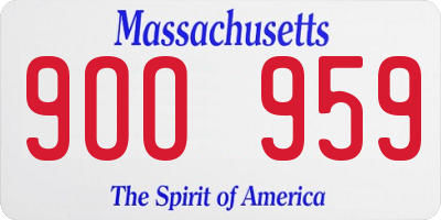 MA license plate 9OO959