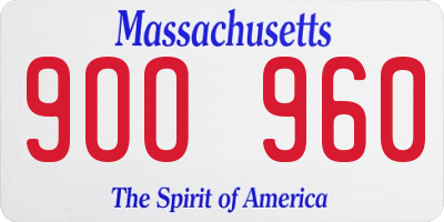 MA license plate 9OO960