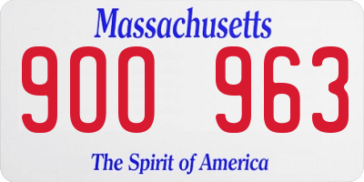 MA license plate 9OO963