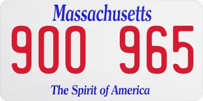MA license plate 9OO965