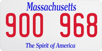 MA license plate 9OO968