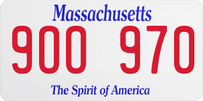 MA license plate 9OO970