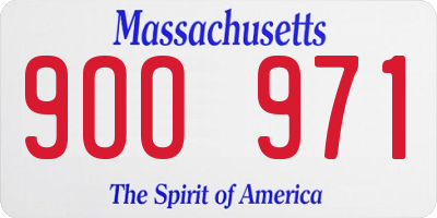 MA license plate 9OO971