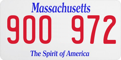 MA license plate 9OO972