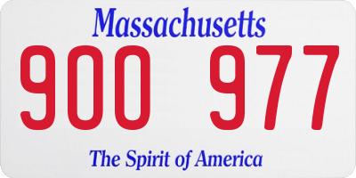 MA license plate 9OO977
