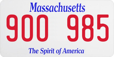 MA license plate 9OO985