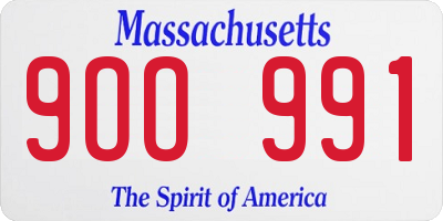 MA license plate 9OO991
