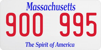 MA license plate 9OO995