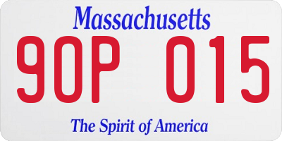 MA license plate 9OP015