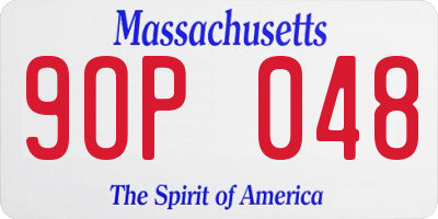 MA license plate 9OP048