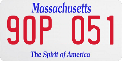MA license plate 9OP051
