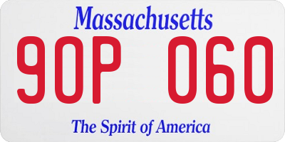 MA license plate 9OP060