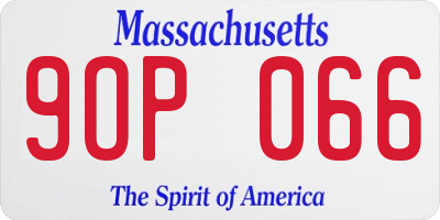 MA license plate 9OP066