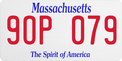 MA license plate 9OP079
