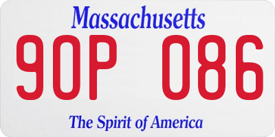 MA license plate 9OP086