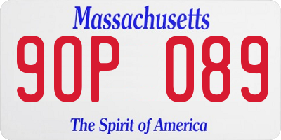 MA license plate 9OP089