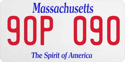 MA license plate 9OP090