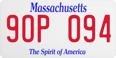 MA license plate 9OP094