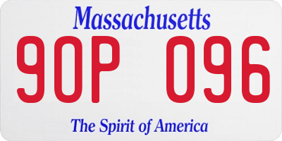 MA license plate 9OP096